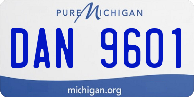 MI license plate DAN9601