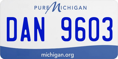 MI license plate DAN9603