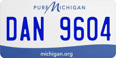 MI license plate DAN9604