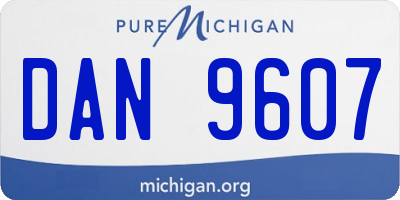 MI license plate DAN9607