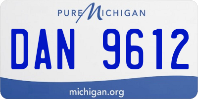 MI license plate DAN9612