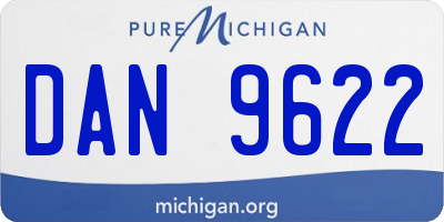 MI license plate DAN9622