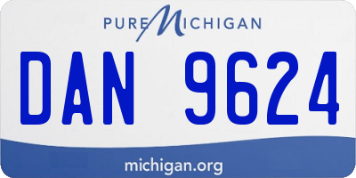 MI license plate DAN9624