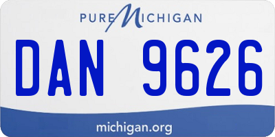 MI license plate DAN9626