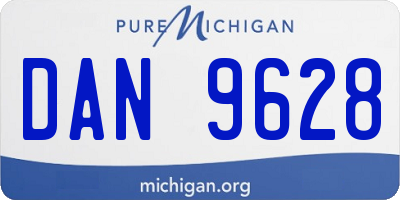 MI license plate DAN9628