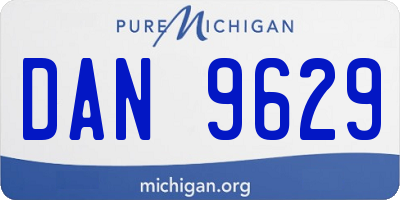MI license plate DAN9629