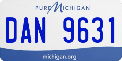 MI license plate DAN9631