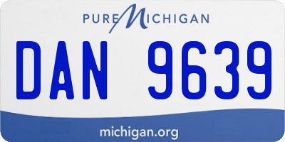 MI license plate DAN9639