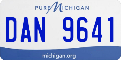 MI license plate DAN9641