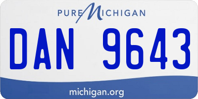 MI license plate DAN9643