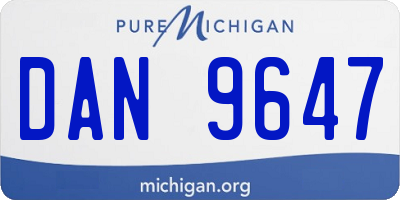 MI license plate DAN9647