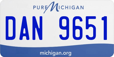 MI license plate DAN9651
