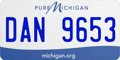 MI license plate DAN9653