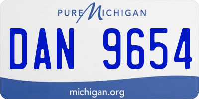 MI license plate DAN9654
