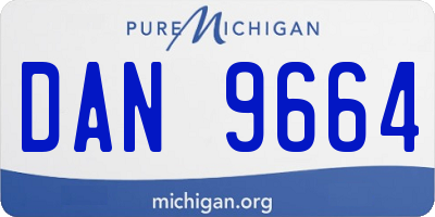 MI license plate DAN9664