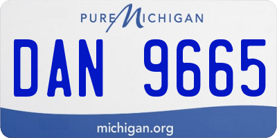 MI license plate DAN9665