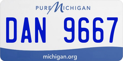 MI license plate DAN9667