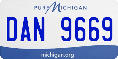 MI license plate DAN9669