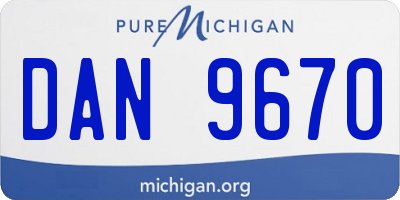 MI license plate DAN9670