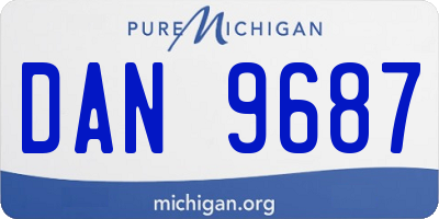 MI license plate DAN9687