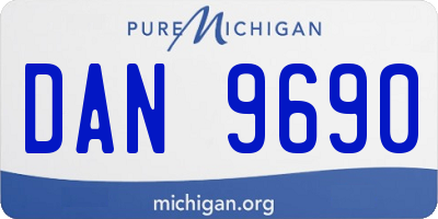 MI license plate DAN9690
