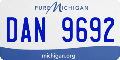 MI license plate DAN9692