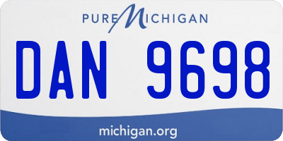 MI license plate DAN9698