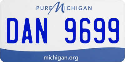 MI license plate DAN9699