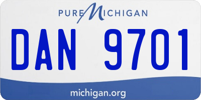 MI license plate DAN9701