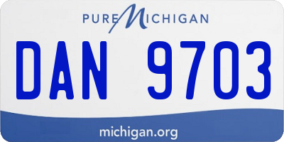 MI license plate DAN9703