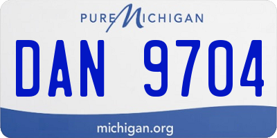 MI license plate DAN9704