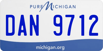 MI license plate DAN9712
