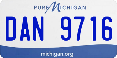 MI license plate DAN9716
