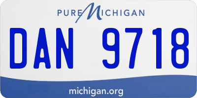 MI license plate DAN9718