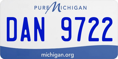 MI license plate DAN9722
