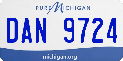 MI license plate DAN9724