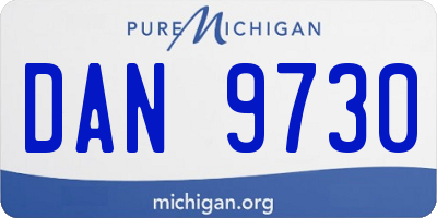 MI license plate DAN9730