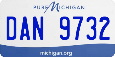 MI license plate DAN9732