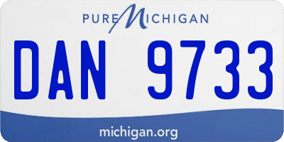 MI license plate DAN9733