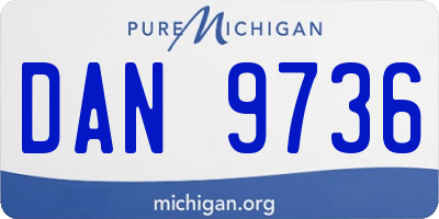 MI license plate DAN9736