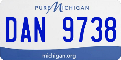 MI license plate DAN9738