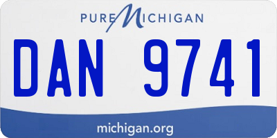 MI license plate DAN9741