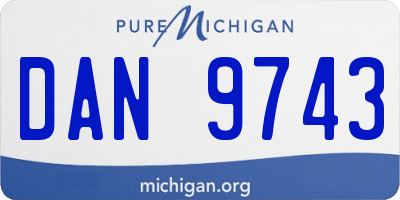 MI license plate DAN9743