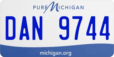 MI license plate DAN9744