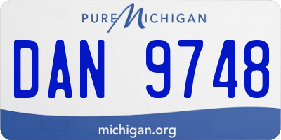MI license plate DAN9748