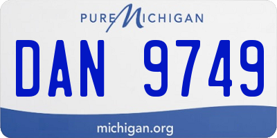 MI license plate DAN9749