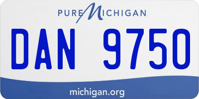 MI license plate DAN9750