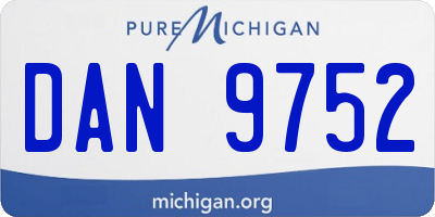 MI license plate DAN9752