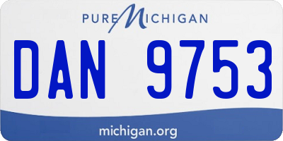 MI license plate DAN9753