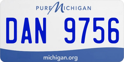 MI license plate DAN9756